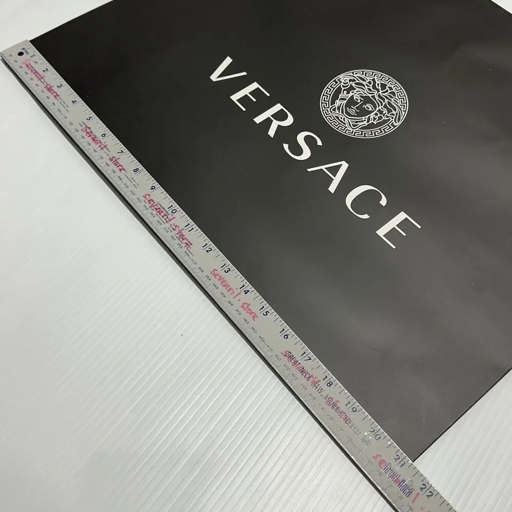 Versace 21”x17.5”x5.5” Authentic Black Shopping Paper Bag Gift Tote Extra Large